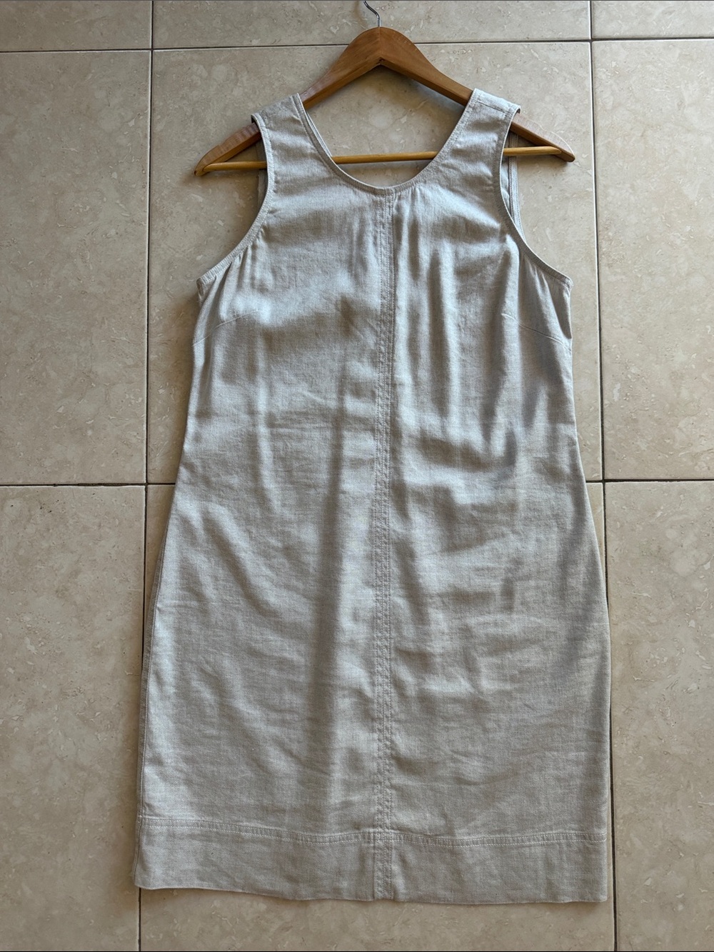 Tommy Bahama Sleeveless Palm A Dora Sheath Linen Dress in Light Beige
